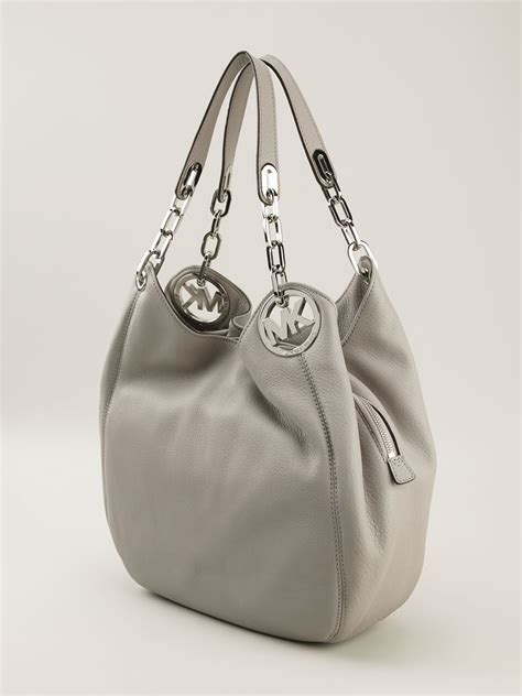 Michael Kors Fulton Large Shoulder Tote in Pearl Grey